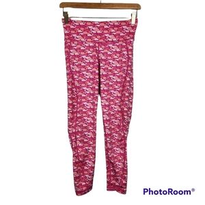 Vineyard Vines Performance Pink Whale Print Workout Gym Leggings Tights Sz XS